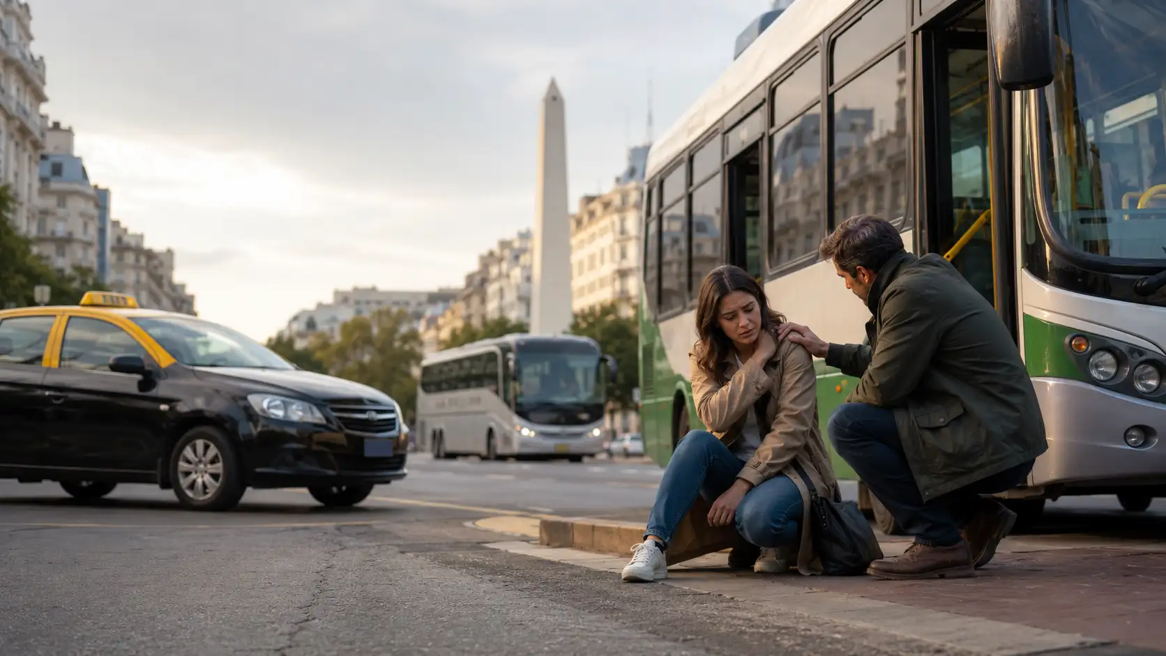 Abogados especialistas en accidentes en transporte público y reclamos contra aseguradoras de transporte en CABA y GBA, colectivos de líneas urbanas y suburbanas, taxis, remises y plataformas de transporte (Uber, Cabify, DiDi). Frenadas bruscas, caídas al subir o bajar, choques de unidades, lesiones del pasajero. Deber de seguridad del transportista.